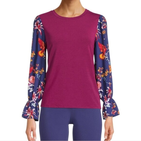 The Pioneer Woman Tops - Pioneer Women Contrast Floral Long Sleeve Blouse